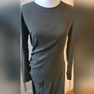 Zara Ribbed Long Sleeve Cotton Dress Size XL